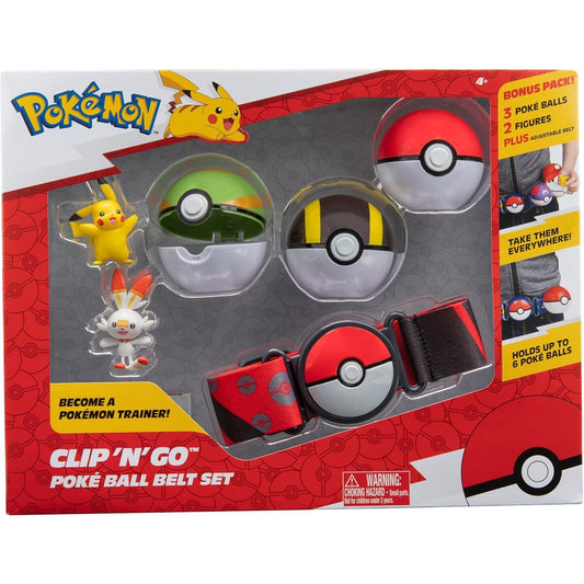 Pokemon Clip 'N' Go Poke Ball Belt Set - Pikachu & Scorbunny