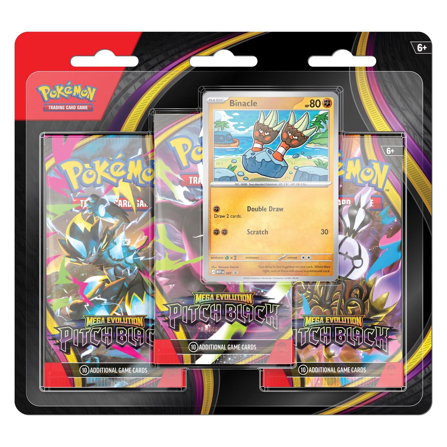 Pokémon TCG Mega Evolution Pitch Black three booster blister pack