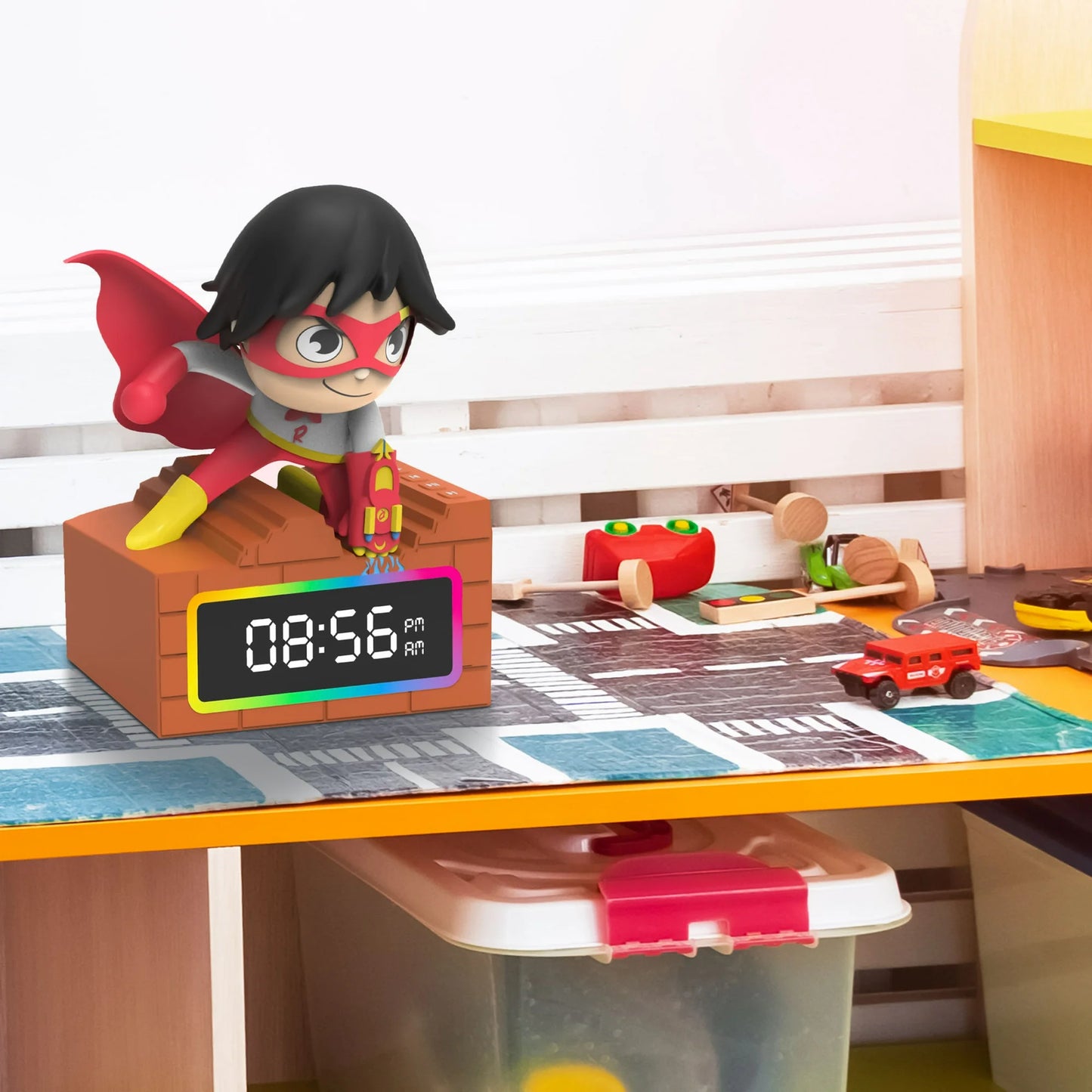 Ryan's World Red Titan Alarm Clock With LED Lights