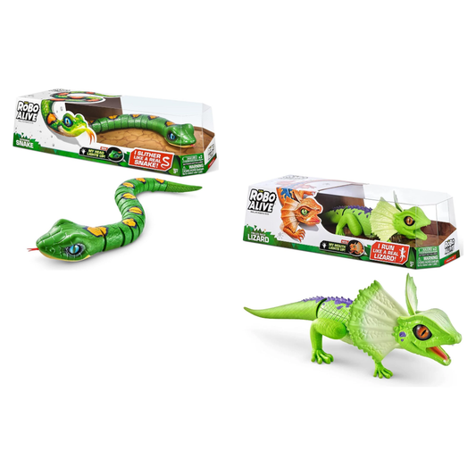 ZURU Robo Alive Green Robotic Snake & Green Lizard Bundle