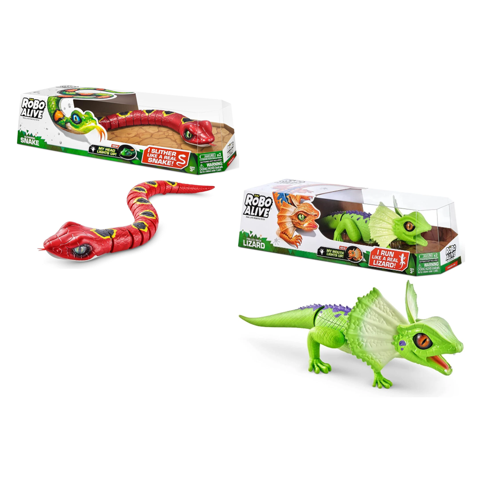 ZURU Robo Alive Red Robotic Snake & Green Lizard Bundle