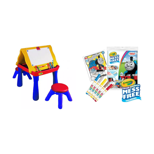 Crayola Activity Table & Thomas & Friends Colouring Book Bundle