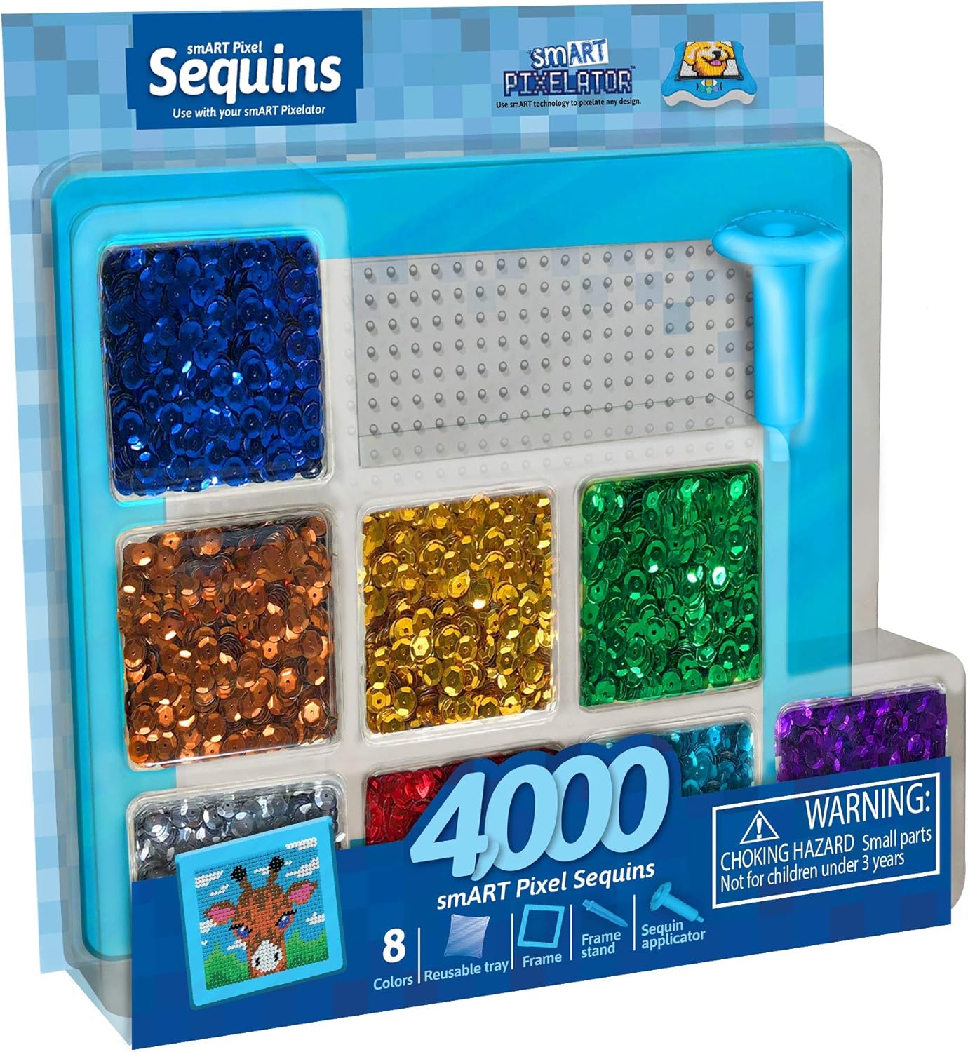 Smart Pixelator Sequin Art Kit - 4000 Piece Pixel Beads Creative Craft ...