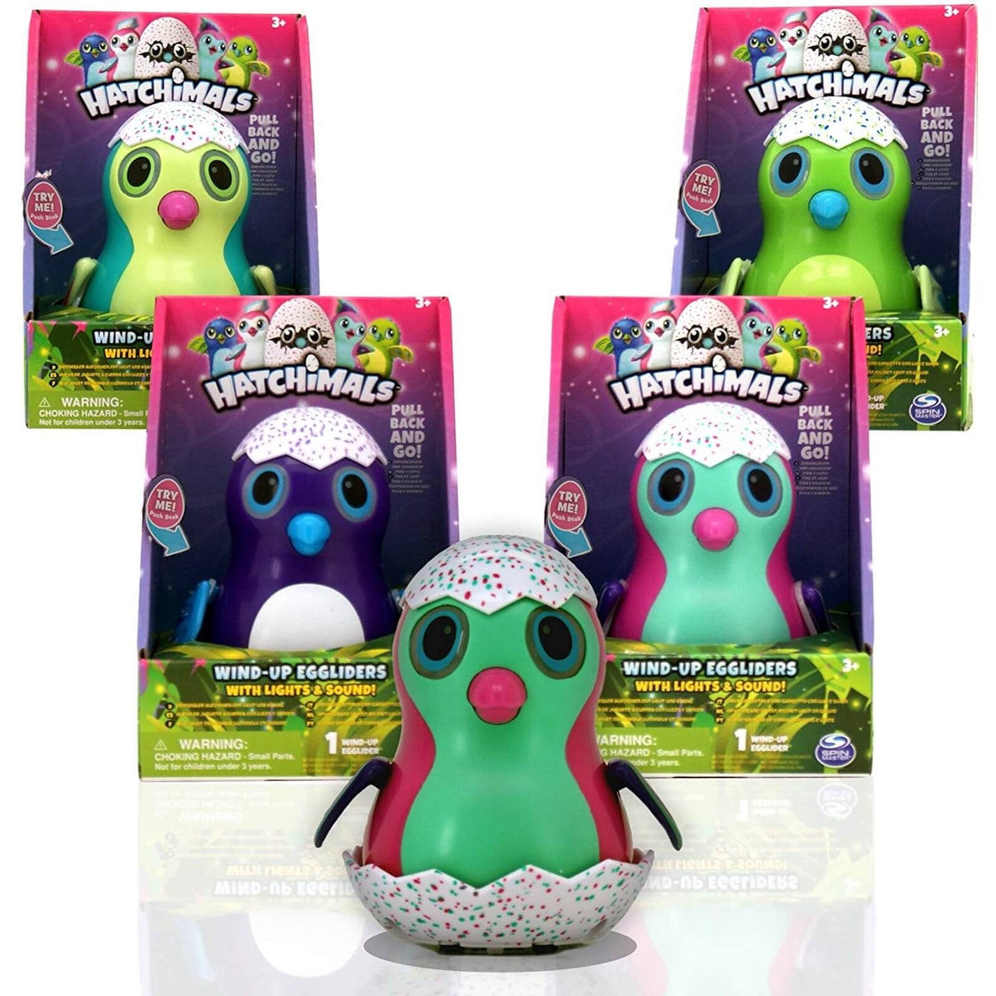 Spin Master Hatchimals Wind-Up Eggliders Toy Bundle – Set of 4