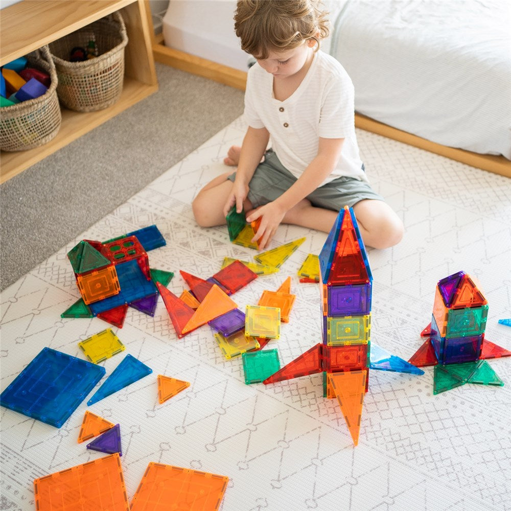TOMY TileTek Magnetic Tiles 110 Piece Builders Set – STEM Building Toy | Ages 3+