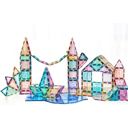 TOMY TileTek Magnetic Tiles 112 Piece Pastel Builders Set – STEM Toy | Ages 3+