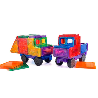 TOMY TileTek Magnetic Tiles 28 Piece Car Set – STEM Building Toy | Ages 3+