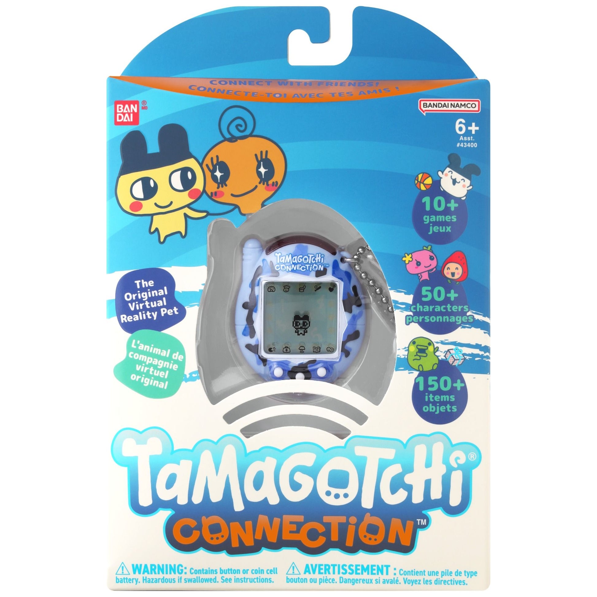 Tamagotchi Connection Wild Blue virtual pet front view