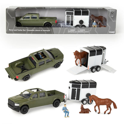 Tomy Horse and Trailer Playset 1:32 – Pickup Truck, Horses & Accessories