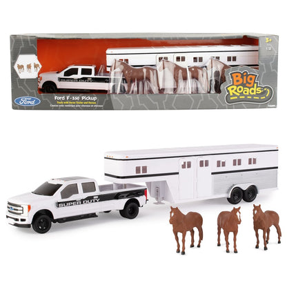 Tomy Horse and Trailer Playset 1:32 – Pickup Truck, Horses & Accessories