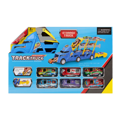 Track Truck Vehicle Transporter Playset for Kids