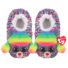 Ty Fashion Rainbow Puppy Slippers – Kids Plush Sparkly House Slippers