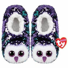 Ty Fashion Sequin Owl Slippers – Purple Kids Plush Slippers