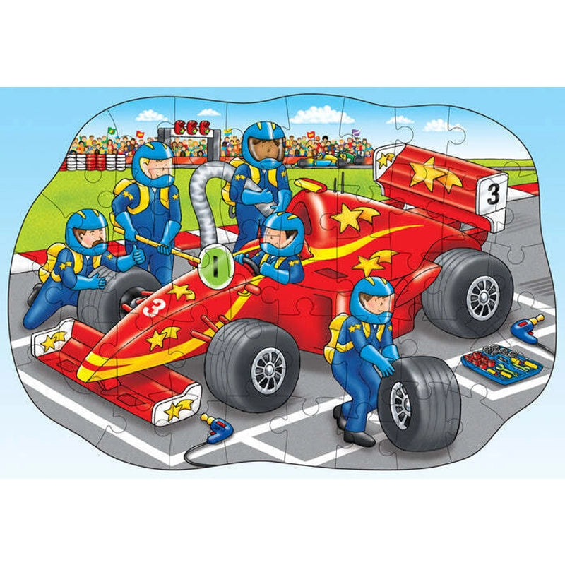 Big Racing Car Shaped Floor Puzzle Jigsaw Puzzle 45 Pieces 3+ - Toyland ...