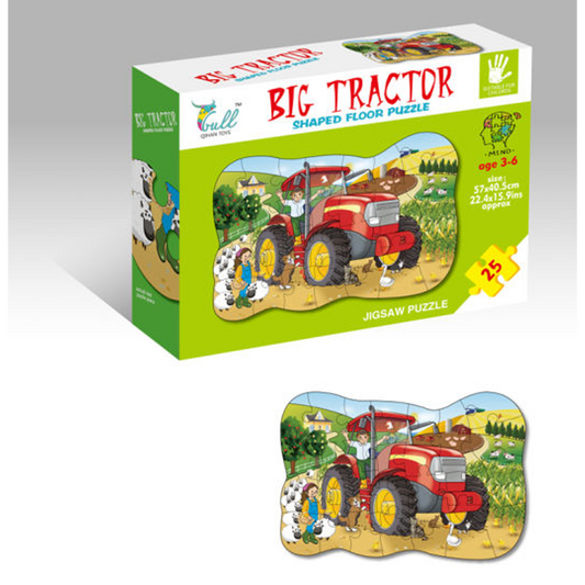 Big Tractor Shaped Floor Puzzle Jigsaw Puzzle 25 Pieces 3+