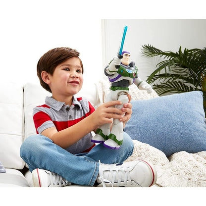 Child playing with laser blade buzz lightyear