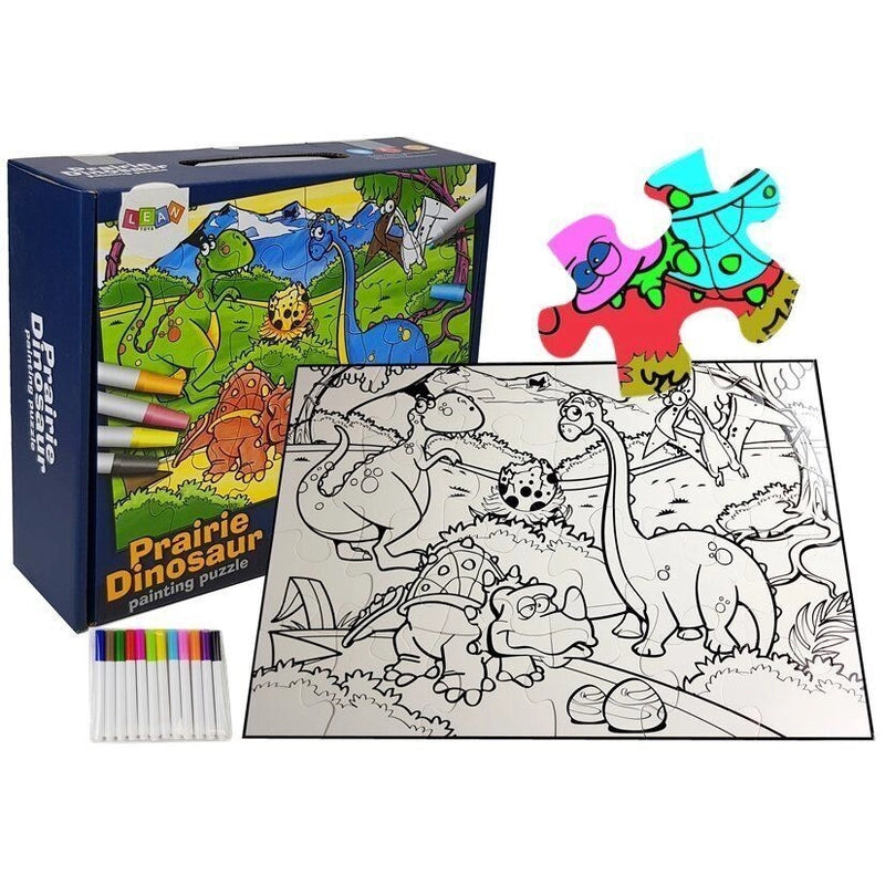 Prairie Dinosaur Painting Puzzle 24 Pieces 