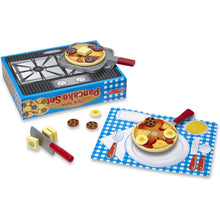 Melissa & Doug Flip and Serve Pancake Set (19 pcs) - Wooden Breakfast Play Food