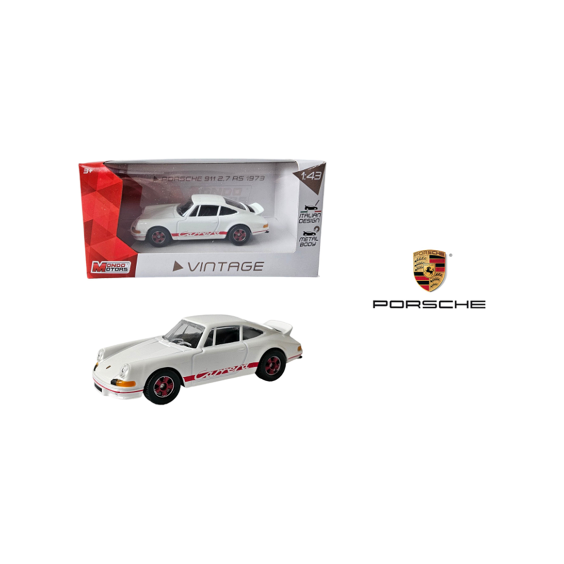 Mondo Motors Vintage Porsche 911 2,7 RS 1973 1:43 Die Cast Vehicle