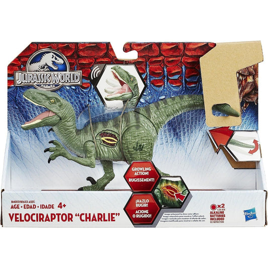 Hasbro Jurassic World Growler Velociraptor Charlie With Sound and Lights 4+