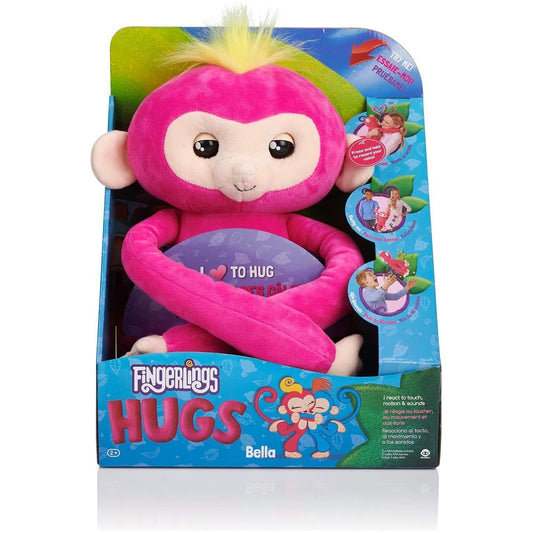 Fingerlings HUGS - Bella (Pink) Advanced Interactive Plush Baby Monkey Pet