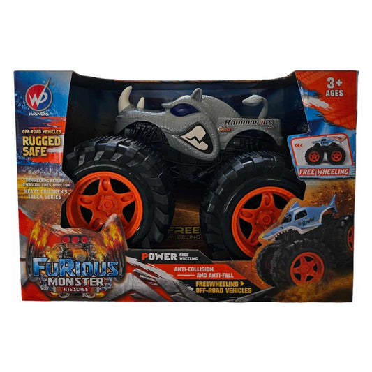 Grey Rhino Monster Truck Toy